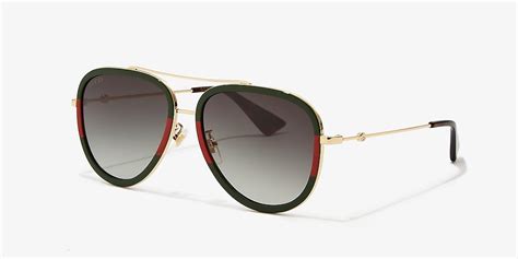 Gucci Womens Polarized UV Protection Aviator Sunglasses Gold 